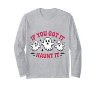 Haunt It Shirt Cute Ghosts Funny Halloween Quote October Long Sleeve T-Shirt