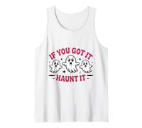 Haunt It Shirt Cute Ghosts Funny Halloween Quote October Tank Top