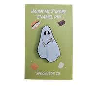 Haunt Me S'more Ghost Enamel Pin by Spooky Box Co., Cute Decorative Pin Badge