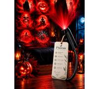 Haunt Rise Projector, Plug & Play HD Projector with 6 Disks for Halloween | Halloween Nightmare Projector, Seamless Blackout, USB Plug-In, 6 Swappable Chips: Skeletons, Ghosts, Pumpkins, 360° Head