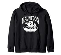 Hauntdog Ghostly Hotdog Humor Tee Zip Hoodie