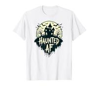 Haunted AF: Spooky Manor Halloween Horror Night T-Shirt, Men, White, 6XL