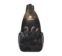 Haunted Attic with Possessed Creepy Dolls Chest Bag Men Sling Crossbody Backpack Chest Bag Traveling Hiking Daypack Shoulder Bag