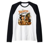 Haunted Bakery Vintage Halloween Witch Baking Cute Retro Raglan Baseball Tee