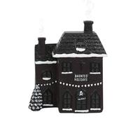 Haunted Black & White Holiday House Incense Cone Burner - 14cm x 12cm (1 Pc.) - With Spooky Haunted House Design, Perfect for Creating a Spooky Atmosphere, Ideal for Burning Incense Cones