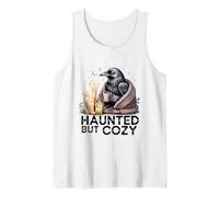 Haunted But Cozy Raven Halloween Coffee Vibes Tank Top