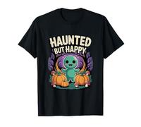 Haunted But Happy Ghost with Pumpkins in Forest Halloween T-Shirt