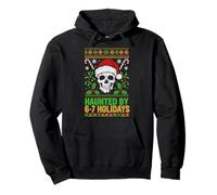 Haunted By 6-7 Holidays Santa Skull Ugly Christmas Six Seven Pullover Hoodie