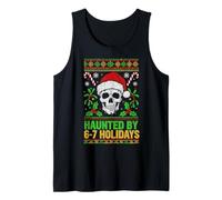Haunted by 6-7 Holidays Santa Skull Ugly Christmas Six Seven Tank Top
