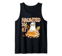 Haunted by 67 Funny Reading Ghost and Pumpkin Halloween Tank Top
