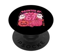 Haunted by 67 Six Seven 6 7 Meme Gen Alpha We Wear Pink PopSockets Adhesive PopGrip