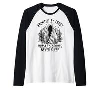 Haunted by Frost Alaskas Spirits Never Sleep Raglan Baseball Tee