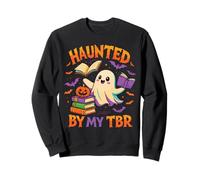Haunted By My TBR Funny Bookworm Halloween Quote Sweatshirt