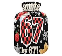 Haunted by Six Seven Cute hot Water Bottle with Soft Cover, 1L Water Bottle Bag for Hot and Cold Therapies, Hot and Cold Therapies