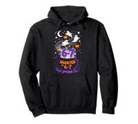 Haunted by Six Seven Meme 67 Funny Halloween Ghost Pumpkin Pullover Hoodie