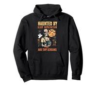 Haunted By Sleep Deprivation And Tiny Screams 90s Born Dad Pullover Hoodie