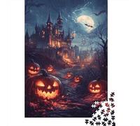 Haunted Castle Glow 1000-Piece Puzzle for Adults, 70x50cm/1000pcs; Made for Unhurried Hands-on Leisure; White Cardboard for Simple Sorting