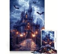 Haunted Castle in Storm Jigsaw Puzzles 1000 Pieces for Teenagers Anxiety Relief Precise Connection Fun Hobby Fine Art (50x75cm)