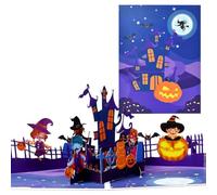 Haunted Castle Pop Up Greeting Card with Blank Note & Envelope, celebration gift for Halloween, Love, Birthday, Anniversary, Special Moment, Holiday, Housewarming