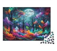 Haunted Forest Jigsaw Puzzles 1000 Piece Recycled Paper for Adults Adult Jigsaws Fun Challenging Family Game Fun Home Activity Great Gift Idea 70x50cm/1000pcs