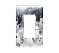 Haunted Forest Light Switch Cover Plates/Outlet Covers, Halloween Ghosts for Spooky Decor, Thermoplastic Wall Plates,Standard Size Single Rocker