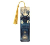 Haunted Gargoyle Castle Unique Double-Sided Artwork Printed Wooden Bookmarks, Artistic Book Accessories Birthday Presents for Men Women Presents for Book Lovers