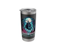 Haunted Ghost Castle Creepy Spooky Night Trees Scene Stainless Steel Insulated Tumbler