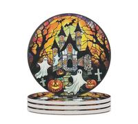 Haunted Gothic Castle Ghost Coasters Set of 4 Absorbent Coasters