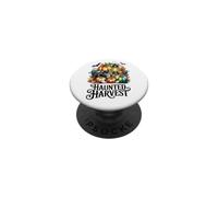 Haunted Harvest Kitten With Glowing Lantern And Ghosts PopSockets Adhesive PopGrip