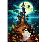 Haunted Hilltop Halloween Jigsaw Puzzle 550 Piece by Vermont Christmas Company - 24" x 18" - Large, Randomly Shaped Pieces