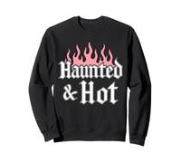 Haunted & Hot Nu Goth Gothic Spooky Babe Halloween Sweatshirt
