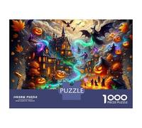 Haunted House 1000 Piece Jigsaw Puzzle Paper for Adults Halloween Night Pumpkin Home Decoration Gift Family Leisure 38x26cm/1000pcs