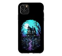 Haunted House Blood Moon Dark Aesthetic Woodcut Art Case for iPhone 11 Pro Max