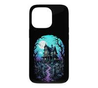 Haunted House Blood Moon Dark Aesthetic Woodcut Art Case for iPhone 13 Pro