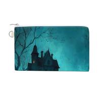 Haunted House Canvas Coin Purse Fashion Travel Makeup Bag