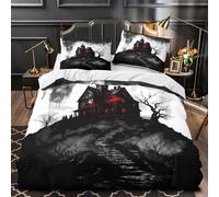 Haunted-house Comforter Cover 3D Print Hotel Quality 3-Piece Bed Set Hidden Zipper gothic-horror-style Duvet Cover Extra Soft Machine Washable for Adults Women Kids Girls Boys Single（135x200cm）