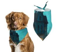 Haunted House Cute Dog Bandana Triangle Adjustable Washable
