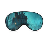 Haunted House Fashion Sleep Eye Mask Soft Covers for Sleeping with Adjustable Strap