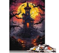 Haunted House Halloween Jigsaw Puzzles for Adults 1000 Home Decoration Unusual Puzzles for Adults for Kids 1000pcs (38x26cm)