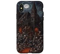 Haunted House Halloween Zombie Get Together Case for iPhone X/XS
