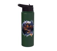 Haunted House in the Forest Dark and Spooky Stainless Steel Insulated Water Bottle