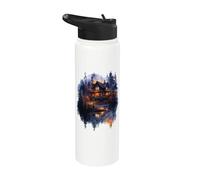 Haunted House in the Forest Dark and Spooky Stainless Steel Insulated Water Bottle