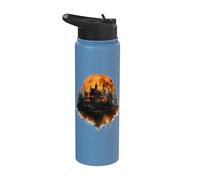 Haunted House in the Forest Dark and Spooky Stainless Steel Insulated Water Bottle