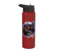 Haunted House in the Forest Dark and Spooky Stainless Steel Insulated Water Bottle