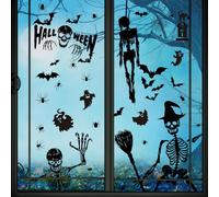 Haunted House Party Supplies - 9 Sheets of Ghosts, Wall & Window Stickers for Glass, Halloween Decorations