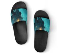 Haunted House Summer Mens Slippers Women Shower Shoes Sandals