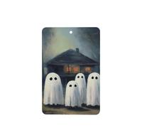 Haunted House With Ghost Car Air Fresheners 4 Pcs Hanging Scented Cards Fragrance Scented Cards For Car Aromatherapy Tablets
