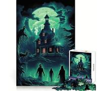 Haunted House with Ghosts in Moonlight Jigsaw Puzzles for Adults 1000 Piece Brain Think Precise Edge Real Challenge Birthday Art Gift (38x52cm)
