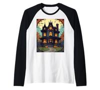 Haunted House Wolf Lane Raglan Baseball Tee