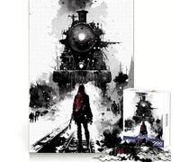 Haunted Ink Train Jigsaw 1000 Pieces for Teenagers Creative Play Stress Relief Play Fun Challenge Art Display (50x75cm)